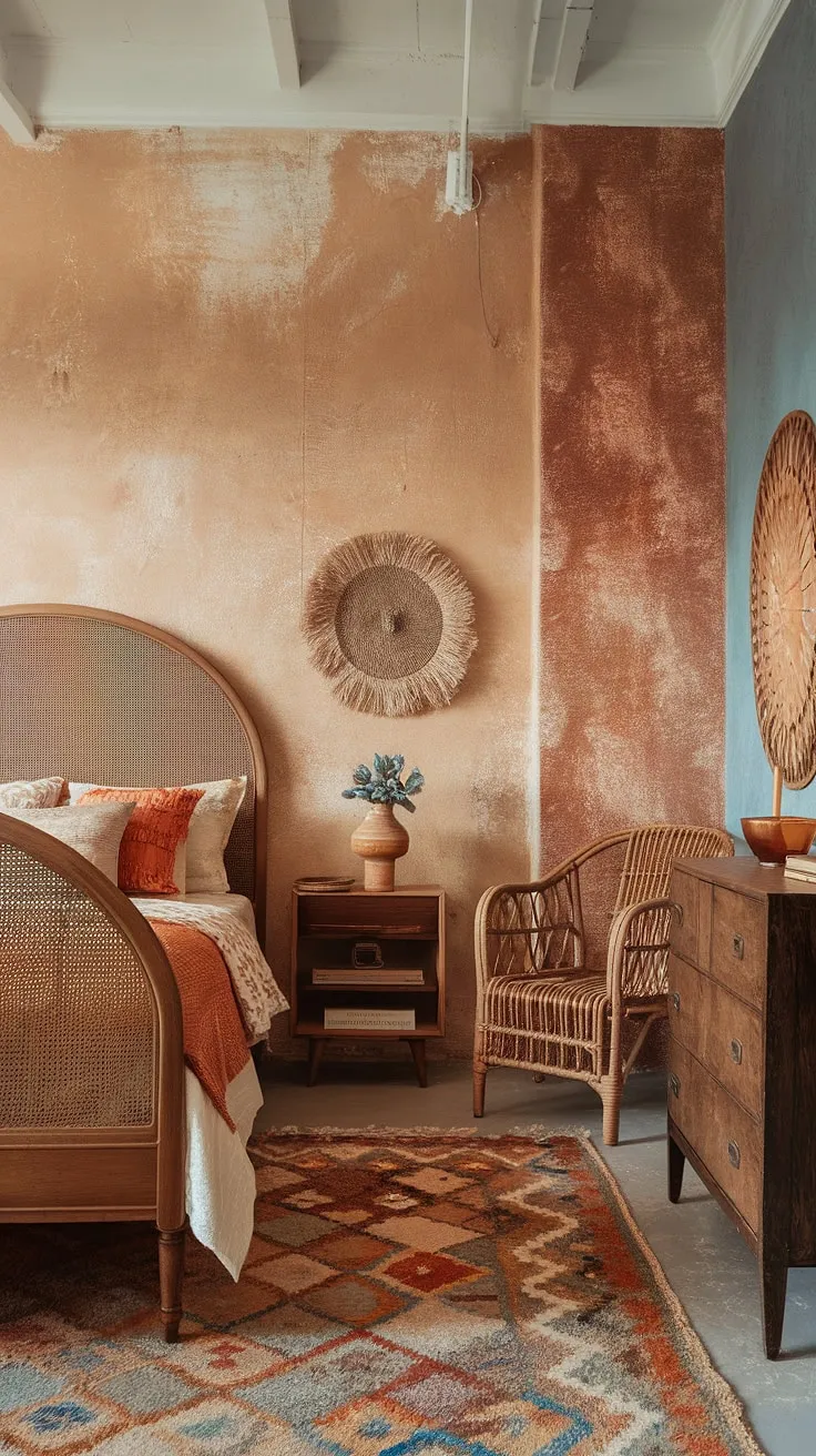 Dreamy escape in this boho vintage bedroom.  Vintage boho furniture and contemporary vintage decor create a space that's both effortlessly chic and wonderfully inviting. Explore vintage bedroom ideas for your own haven of modern vintage decor.
