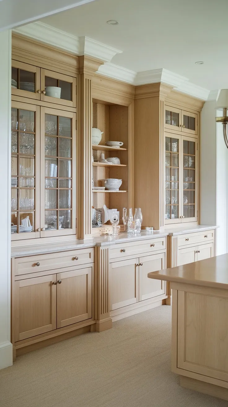 Effortless elegance in this built-in dining room, showcasing custom built-ins and a stunning built-in buffet dining room. The built-in cabinetry dining room offers ample storage, creating a dining room with built-in storage that's both beautiful and functional.
