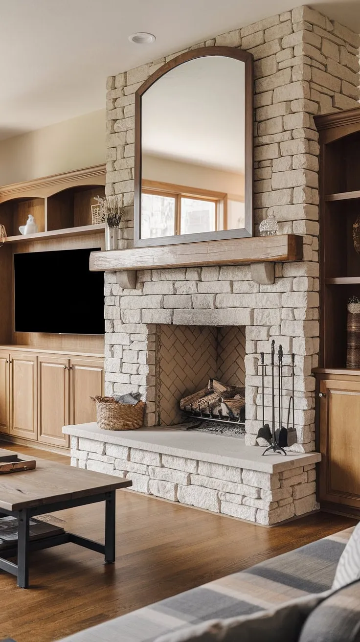 The living room media wall is a showstopper! This modern media wall design seamlessly integrates a built-in fireplace and a living room TV wall unit, creating a focal point that's both stylish and functional.  The media wall with fireplace and panelling offers a cozy ambiance, showcasing the best of contemporary living room media wall design.