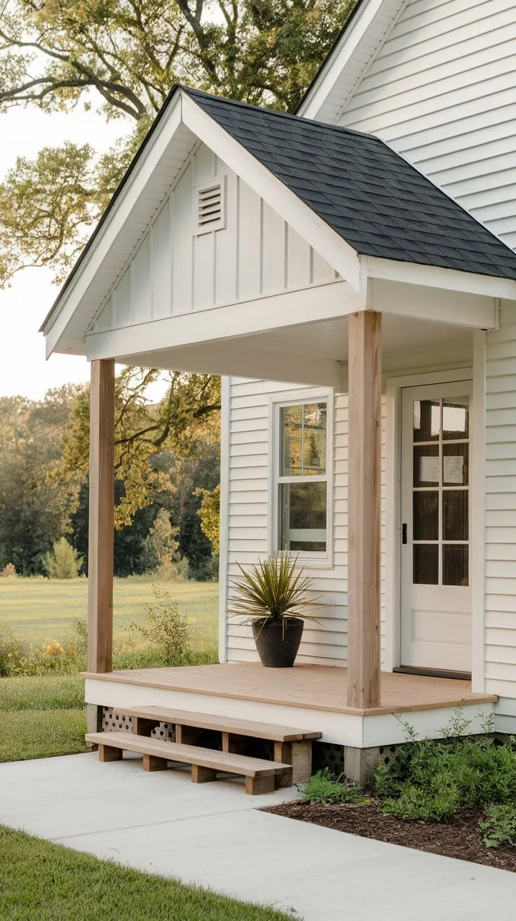 Modern Farmer's Porch on a Cozy Bungalow
