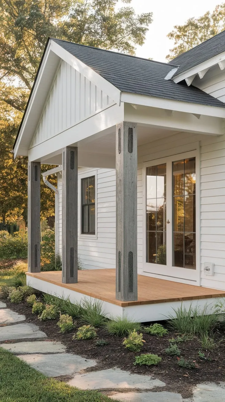 Charming Bungalow Porch with Rustic Touches