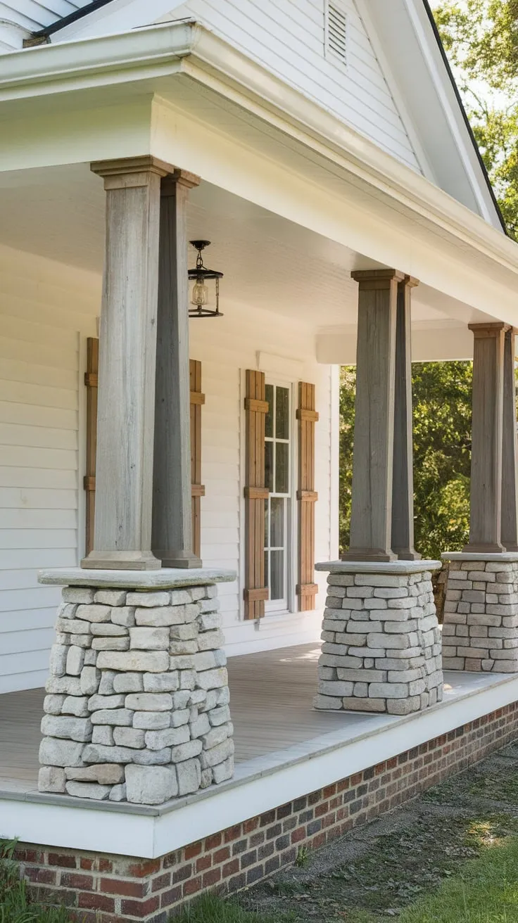 Cedar-Columned Charm on a Welcoming Porch