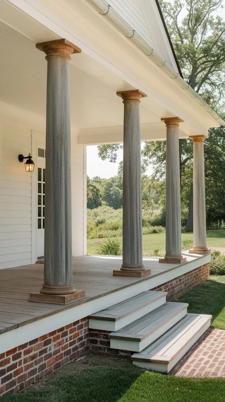 Cedar-Columned Charm on a Welcoming Porch