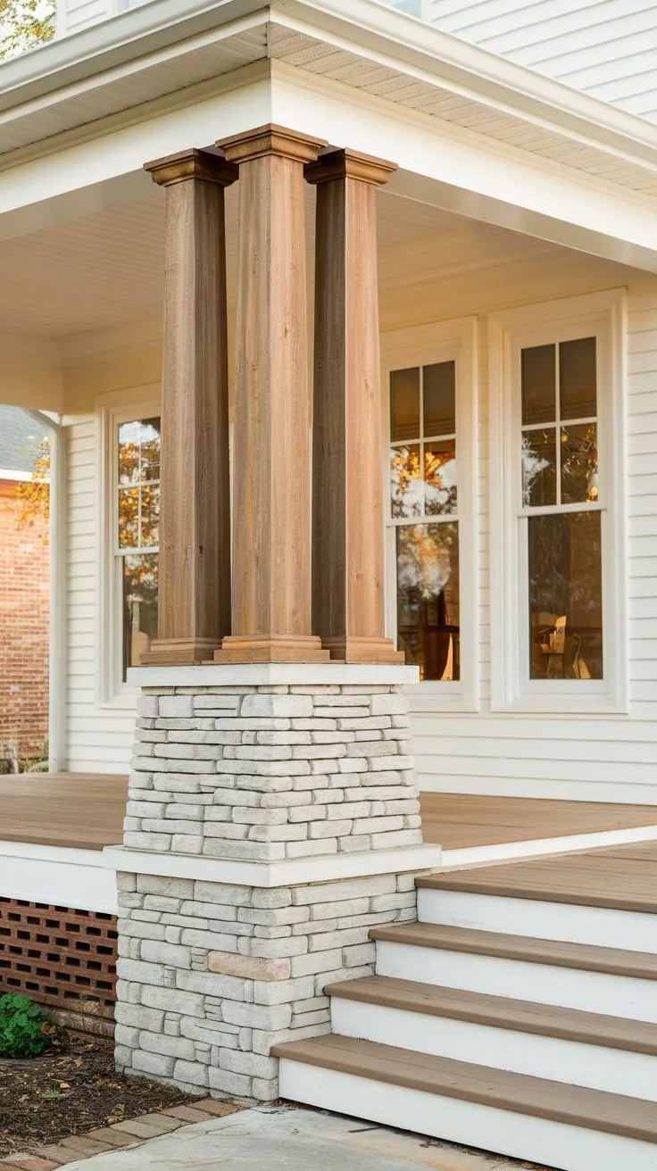 Cedar-Columned Charm on a Welcoming Porch