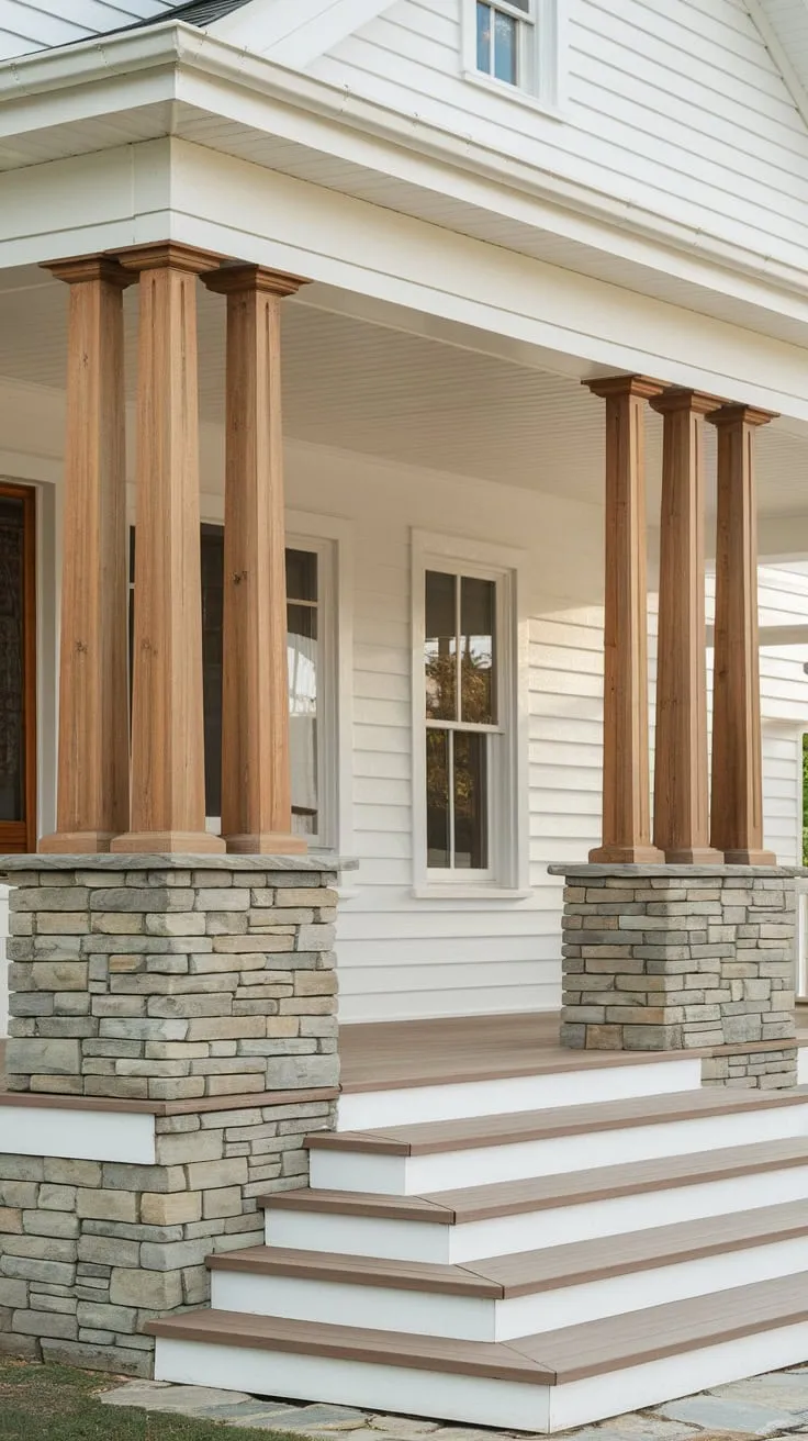 Stunning White House with Cedar-Wrapped Porch Columns