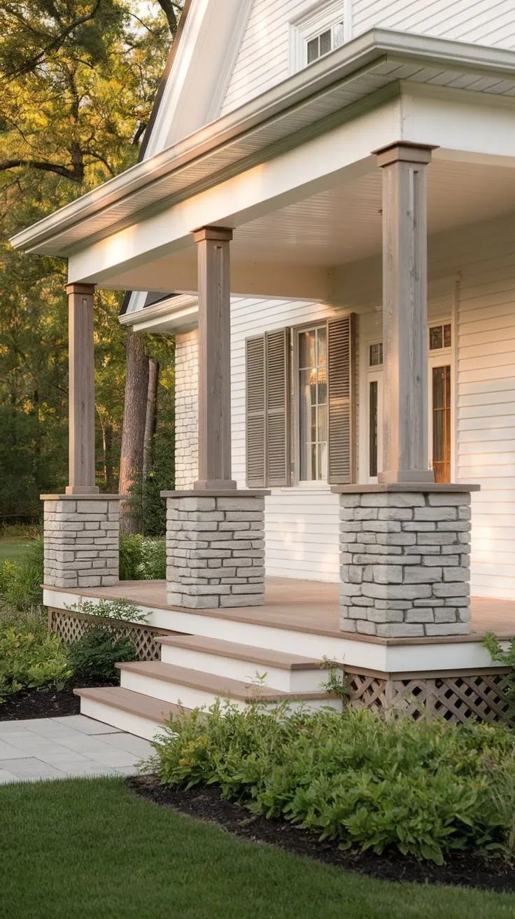 Cedar-Columned Porch Welcomes You Home