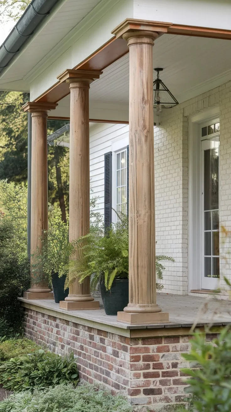 Cedar Columns and Cozy Vibes on the Front Porch