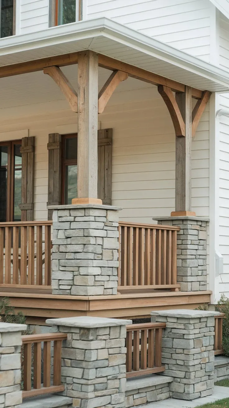 Rustic Elegance of a Cedar Front Porch
