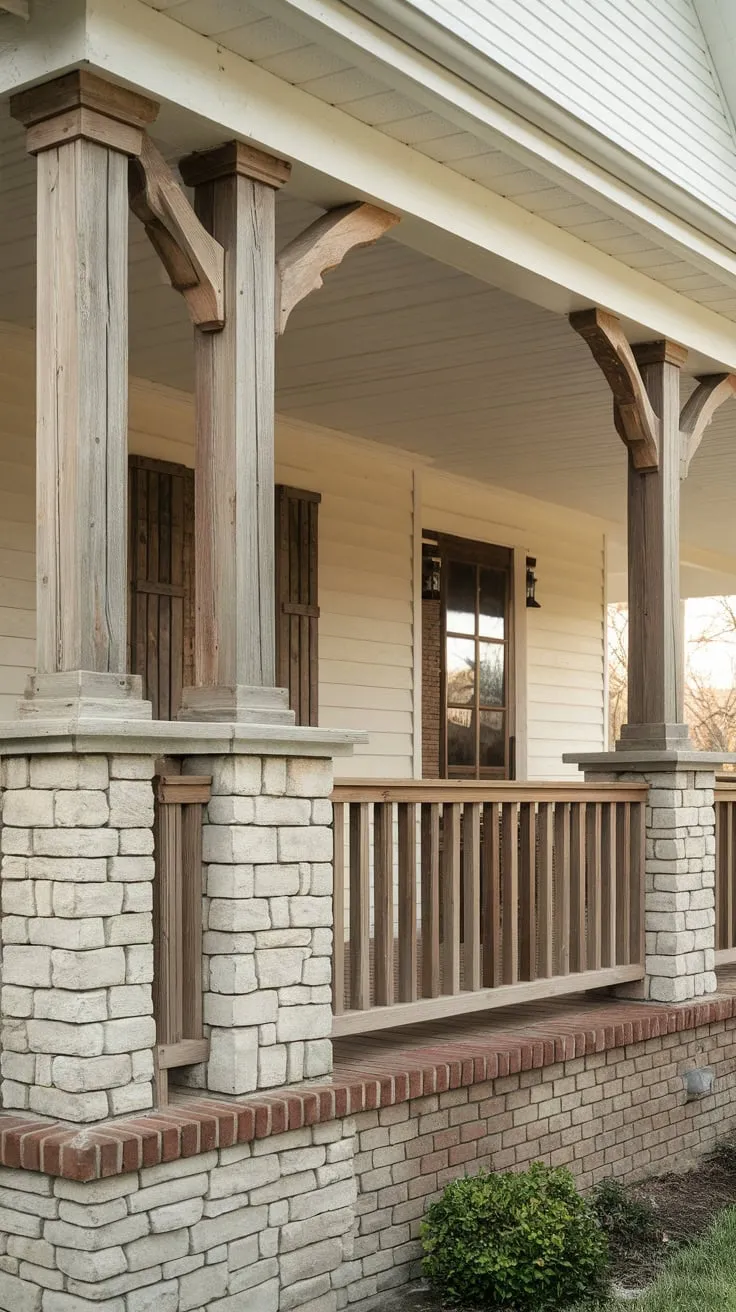 Cozy Cedar Columns Enhance a Welcoming Front Porch