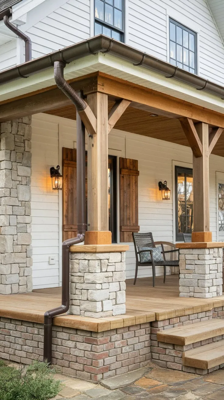 Rustic Elegance of a Cedar Front Porch