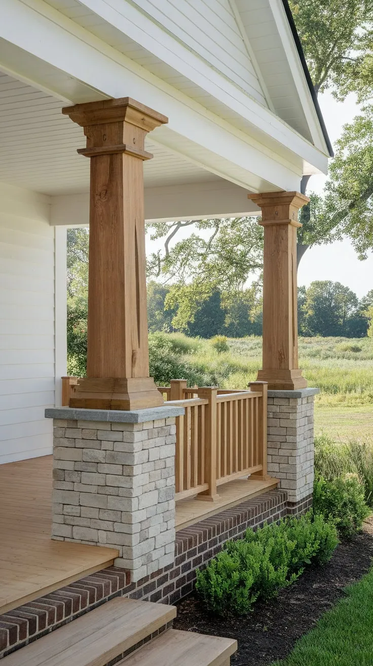 Charming Cedar Porch on a White House