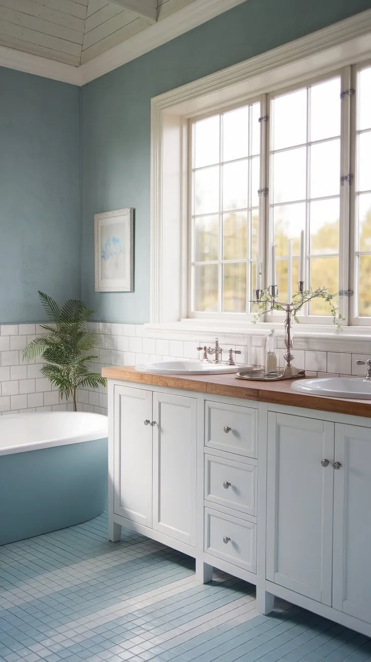 This coastal bathroom remodel effortlessly blends chic coastal bathroom design with coastal farmhouse aesthetics.  Find inspiration for your own beach guest bathroom ideas or half bath coastal decor with this dreamy space.  Explore the best coastal bathroom ideas and beach home bathroom ideas for your next project.