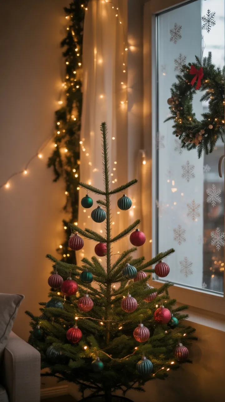 Jewel-Toned Christmas Glow in a Cozy Apartment