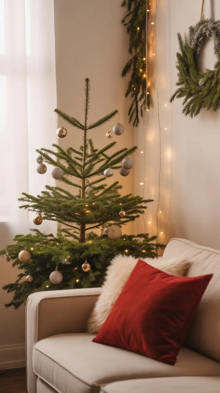 Cozy Christmas Corner Dressed in Silver, Gold and Warm Light