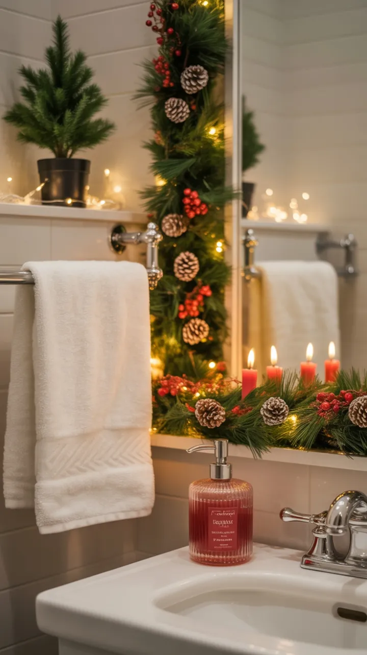 Cranberry Candlelight Christmas Bathroom Retreat