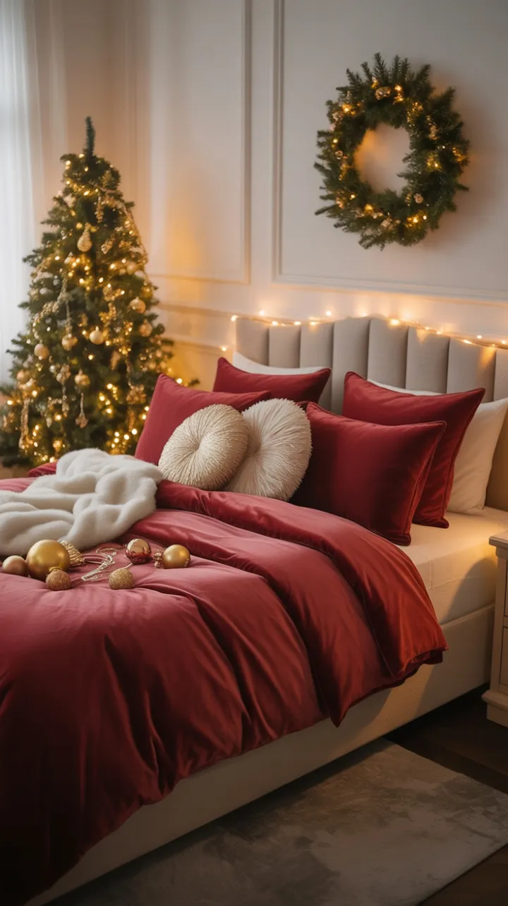 Cozy Velvet Christmas Retreat with a Golden Glow