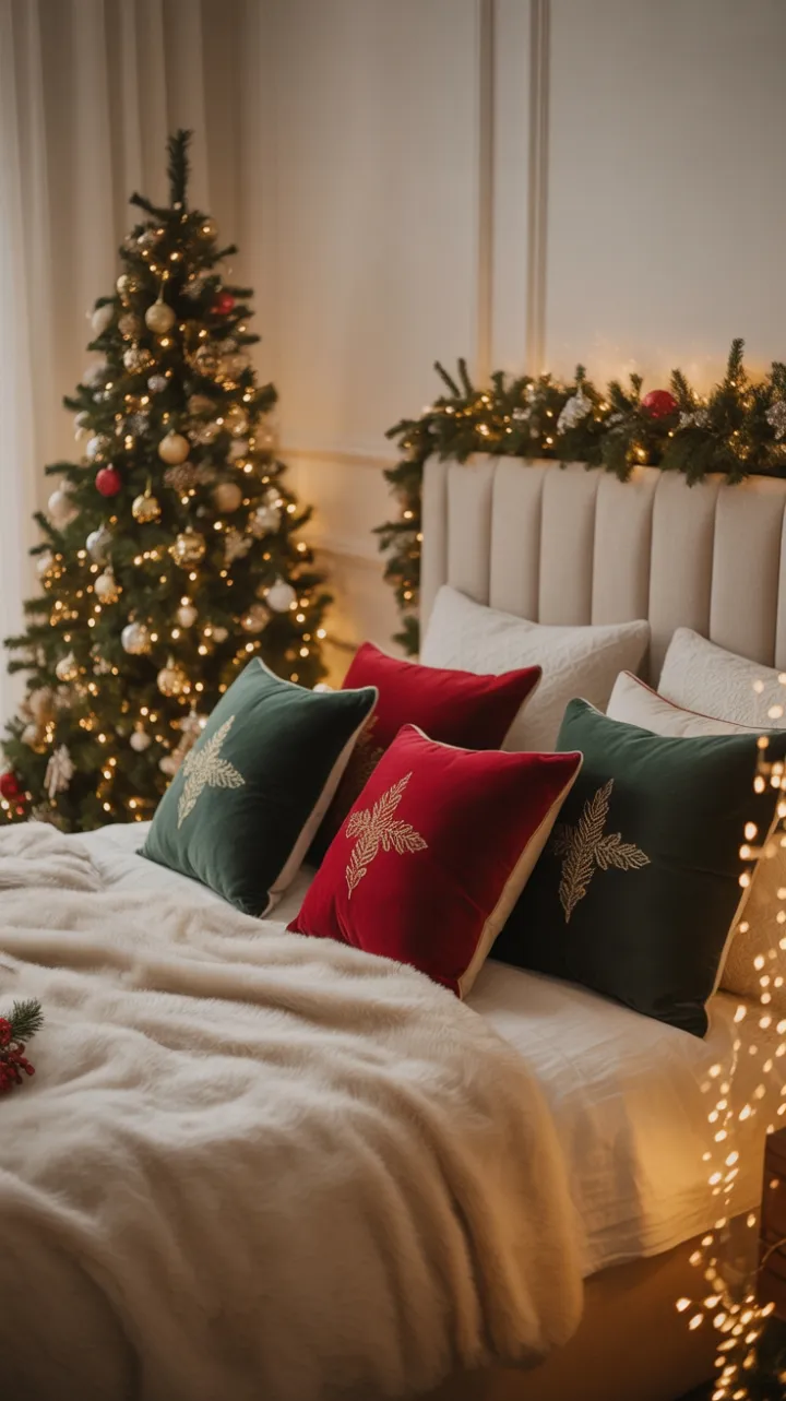 Velvet and Gold Christmas Retreat Bathed in Warm Fairy Light