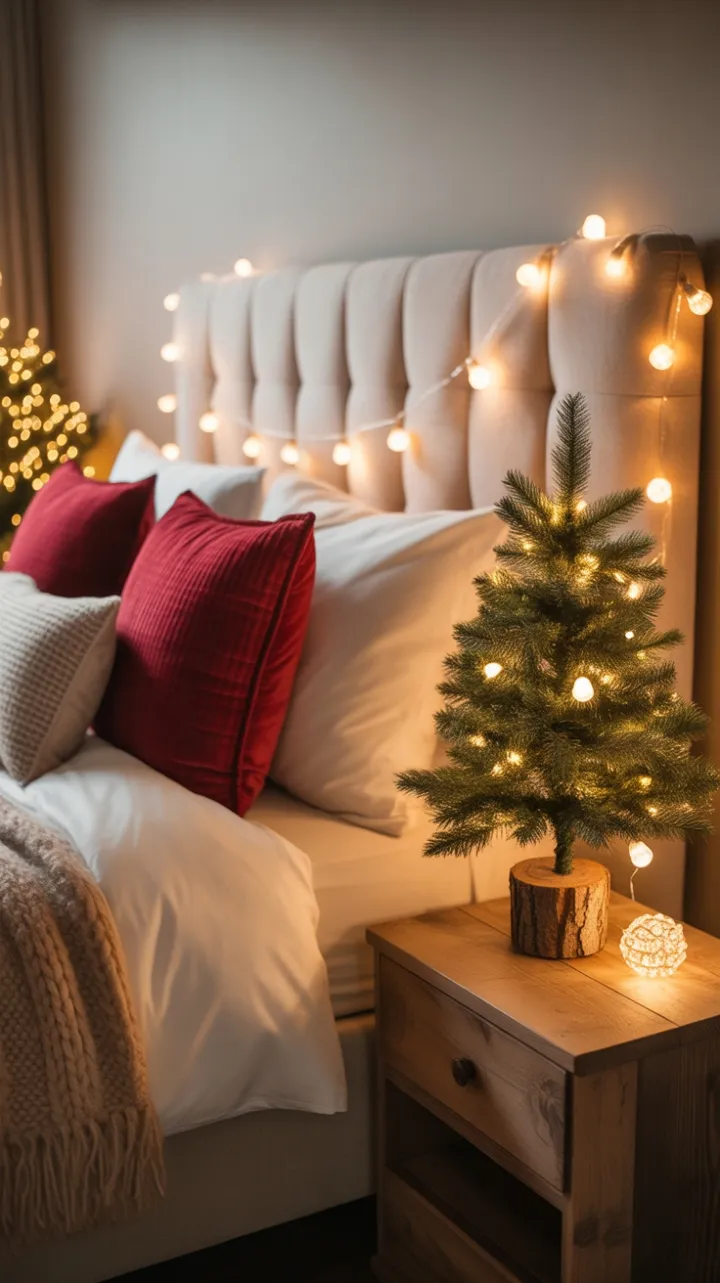 Cozy Christmas Bedtime Glow with Twinkling Lights