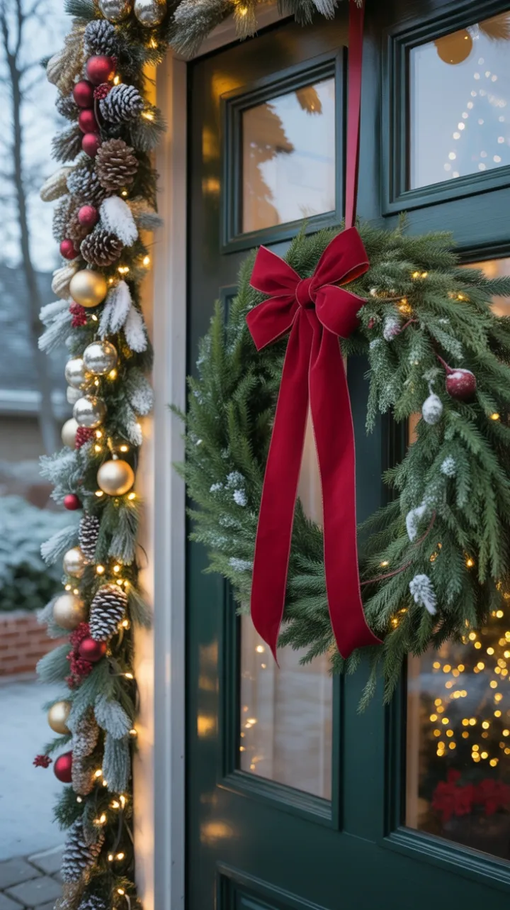 Twinkling Lights and a Crimson Bow Welcome