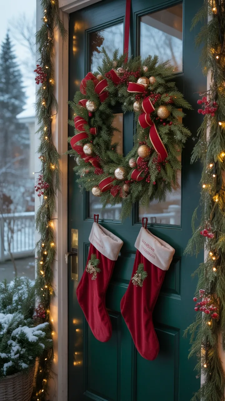 Snow-Kissed, Garland-Clad Christmas Welcome