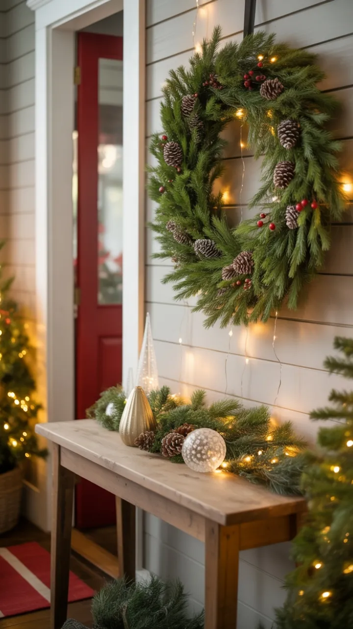 Cozy Rustic Entryway Bathed in Golden Tree Glow