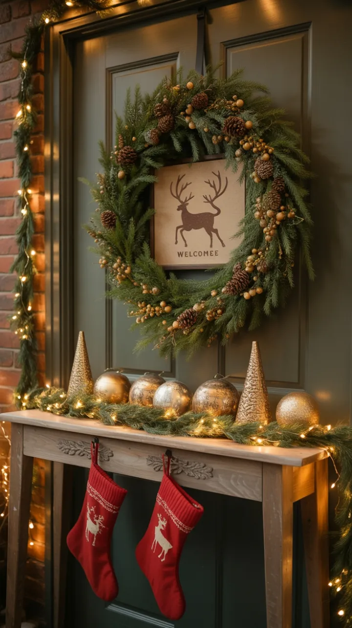 A Cozy Christmas Welcome at the Doorstep