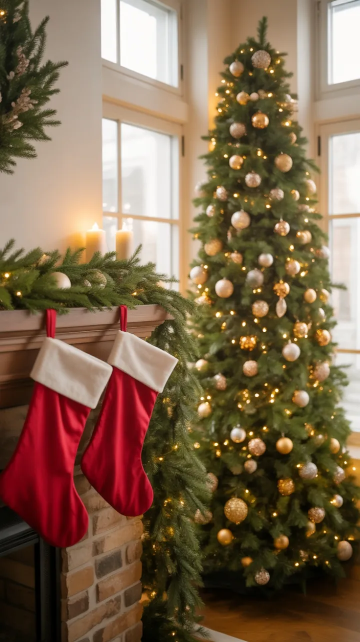Twinkling Pines and a Cozy Christmas Hearth
