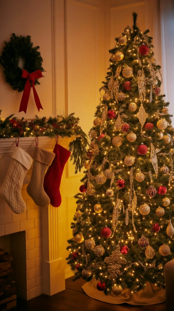 Cozy Classic Christmas Dressed in Gold and Crimson