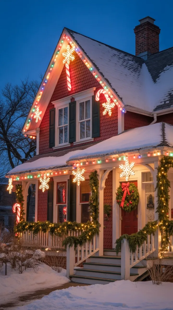 Victorian Home Wrapped in Twinkling Christmas Magic