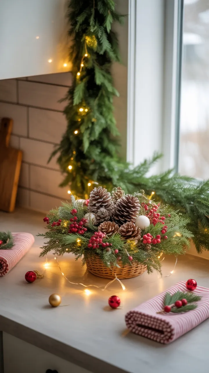 Twinkling Kitchen Cheer with Pine and Gold