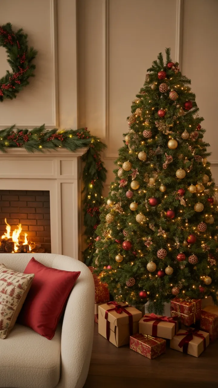 Crackling Hearth and Velvet‑Ribboned Christmas Joy