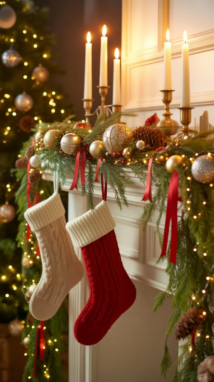 Warmth and Wonder on a Garlanded Christmas Mantel