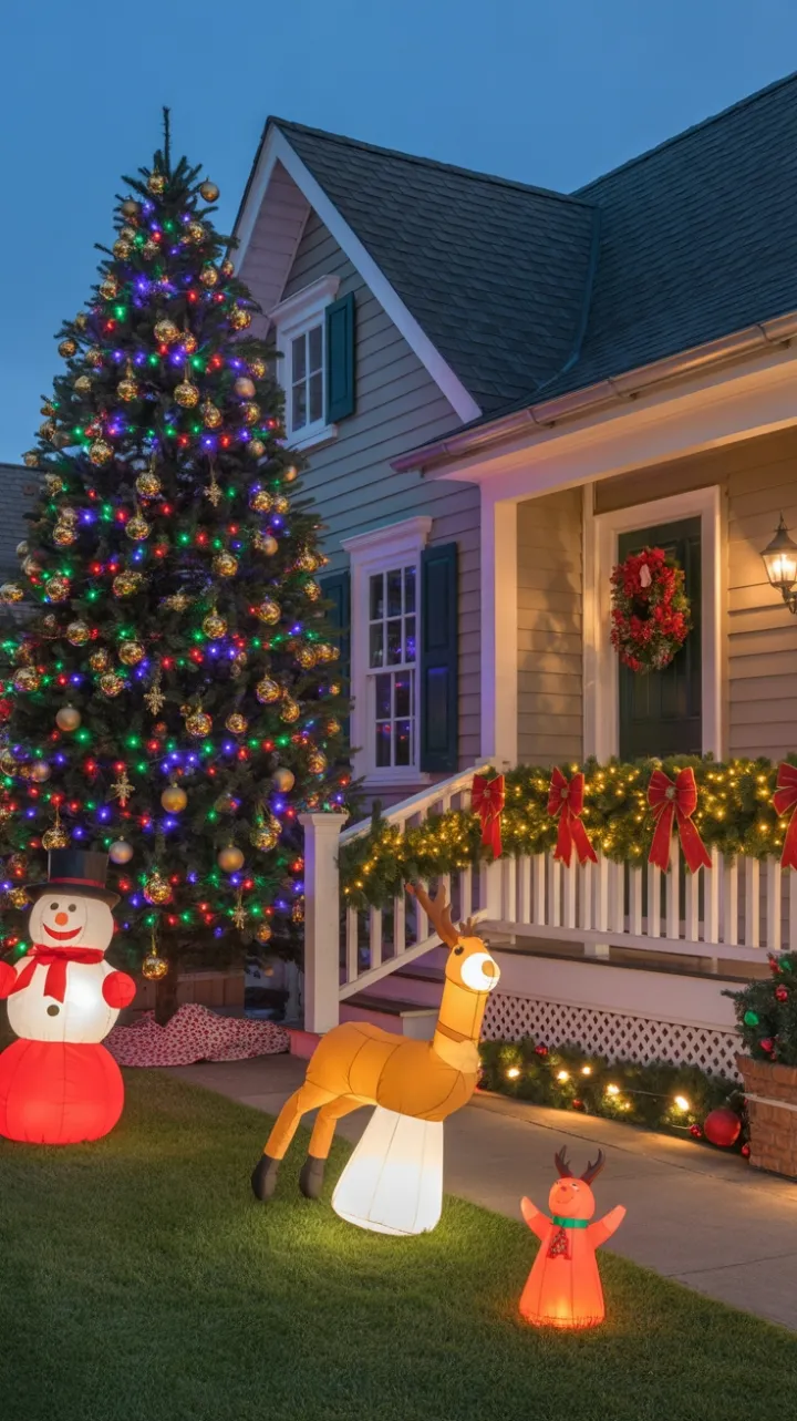 Twinkling Cheer at the Festive Suburban Home