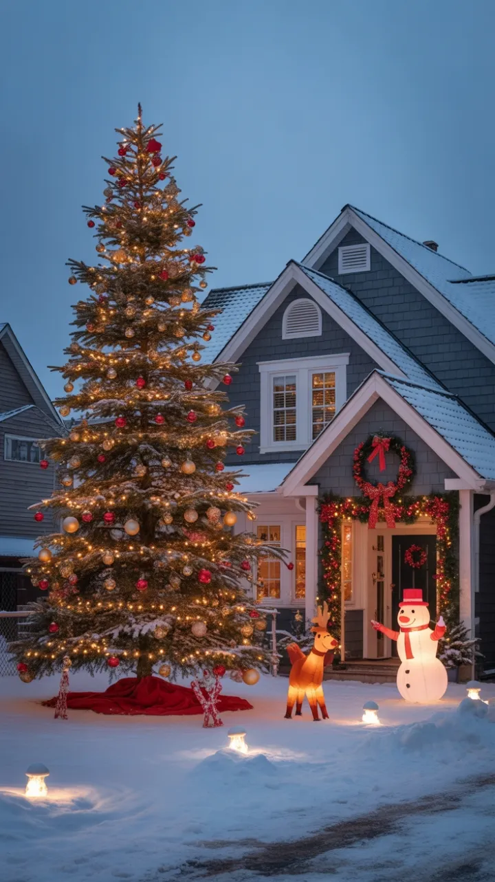 Snow-Kissed Spruce and a Warm Holiday Welcome