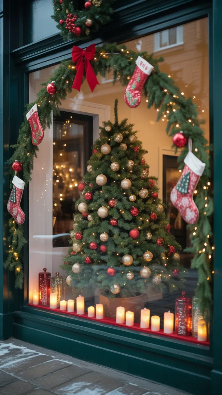 Snow-Kissed Window of Twinkling Holiday Warmth