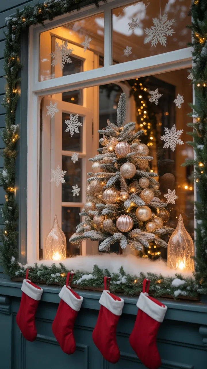Snow-Kissed Victorian Christmas Window