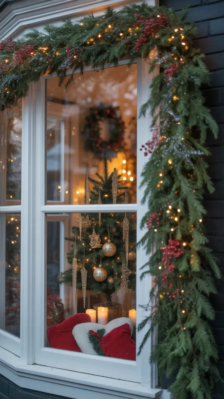 A Bay Window Wrapped in Christmas Magic