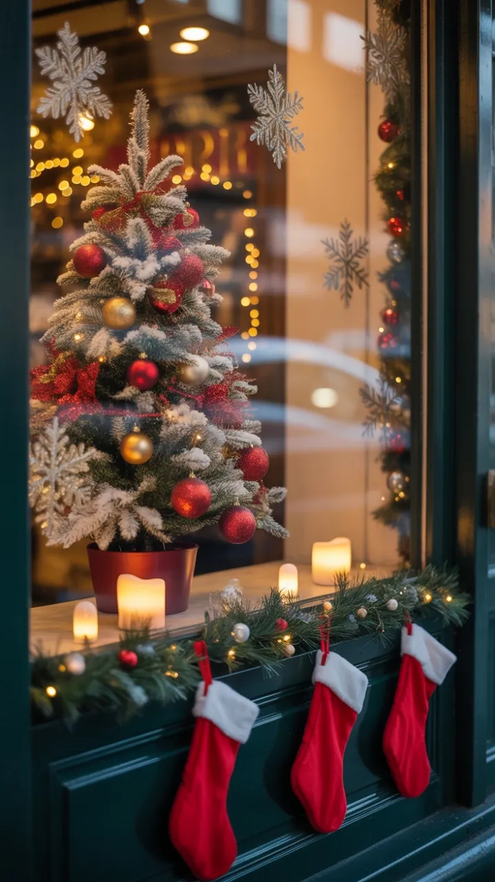Warm Glow of a Snow-Kissed Storefront