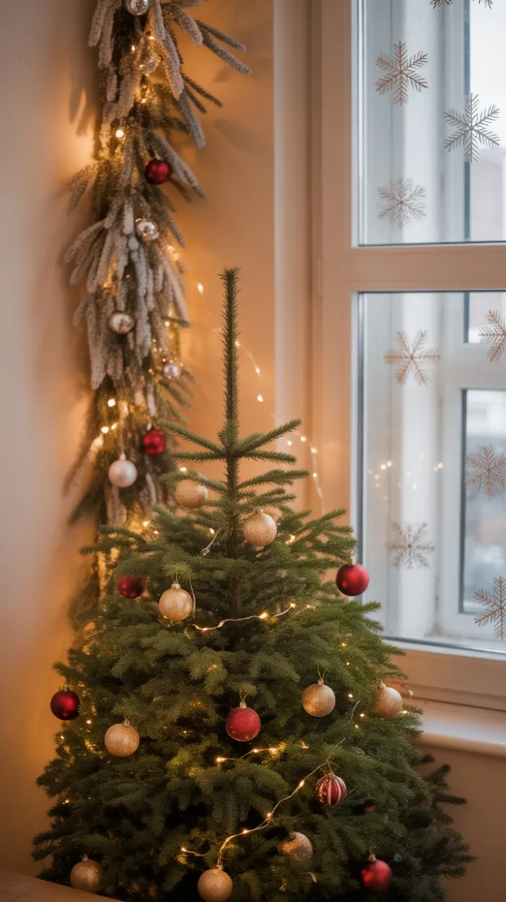 Twinkling Corner of a Cozy Christmas Apartment