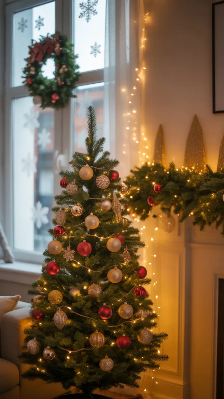 Cozy Corner Christmas in Warm Golden Light