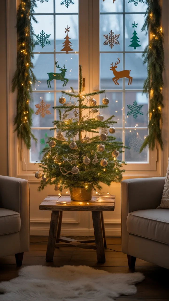 Tiny Fir and Warm Lights in a Cozy Christmas Nook