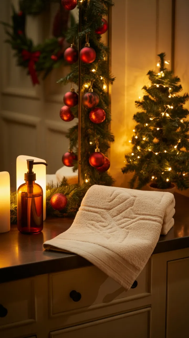 Candlelit Christmas Bath of Classic Elegance and Cozy Cheer