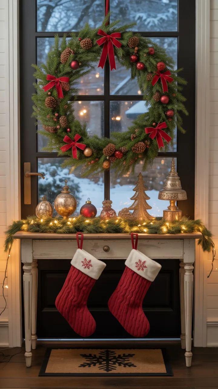 Snow-Kissed Welcome at the Evergreen Door