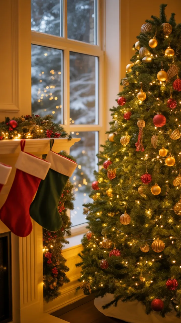 Twinkling Lights and Fireside Christmas Cheer