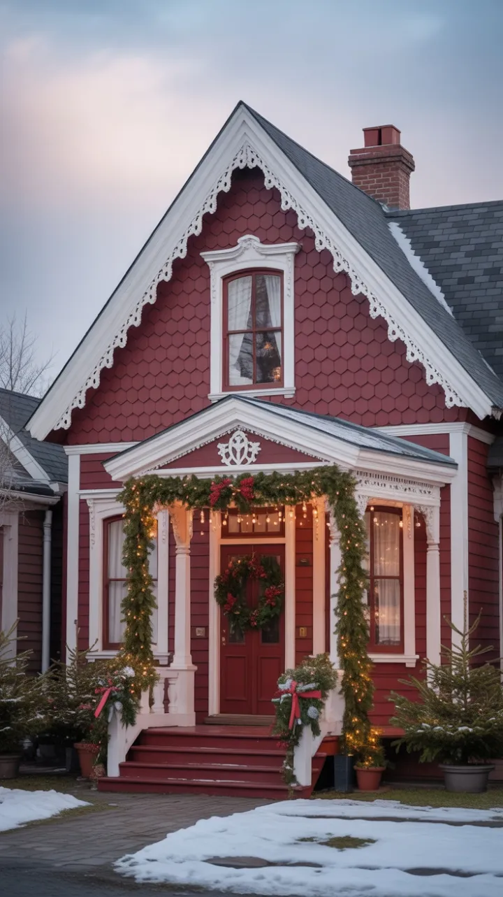 Gingerbread Victorian Wrapped in Twinkling Holiday Light