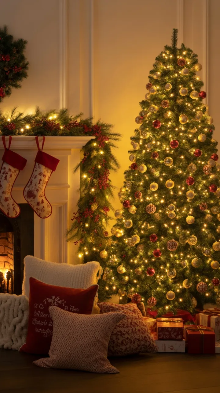 Hearthside Holiday Wrapped in Gold and Crimson