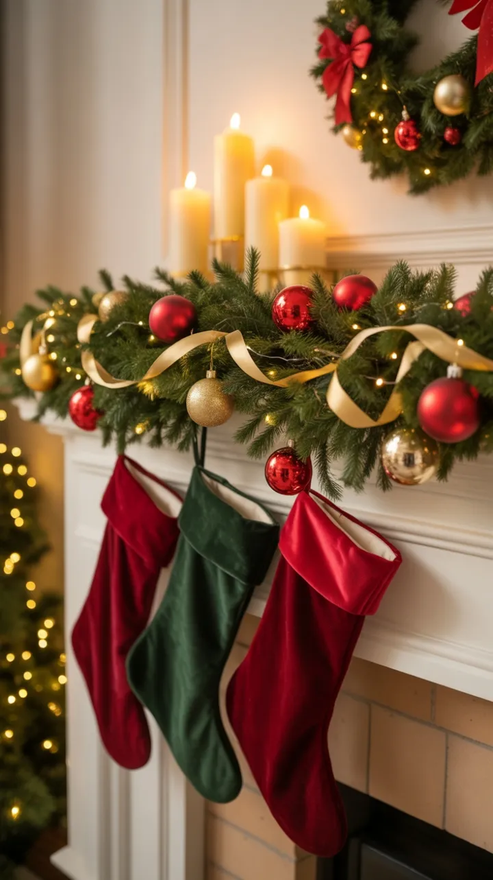 Warmth of a Gilded Christmas Mantel