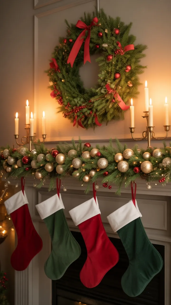 Velvet Stockings, Golden Garland, and Candlelit Cheer