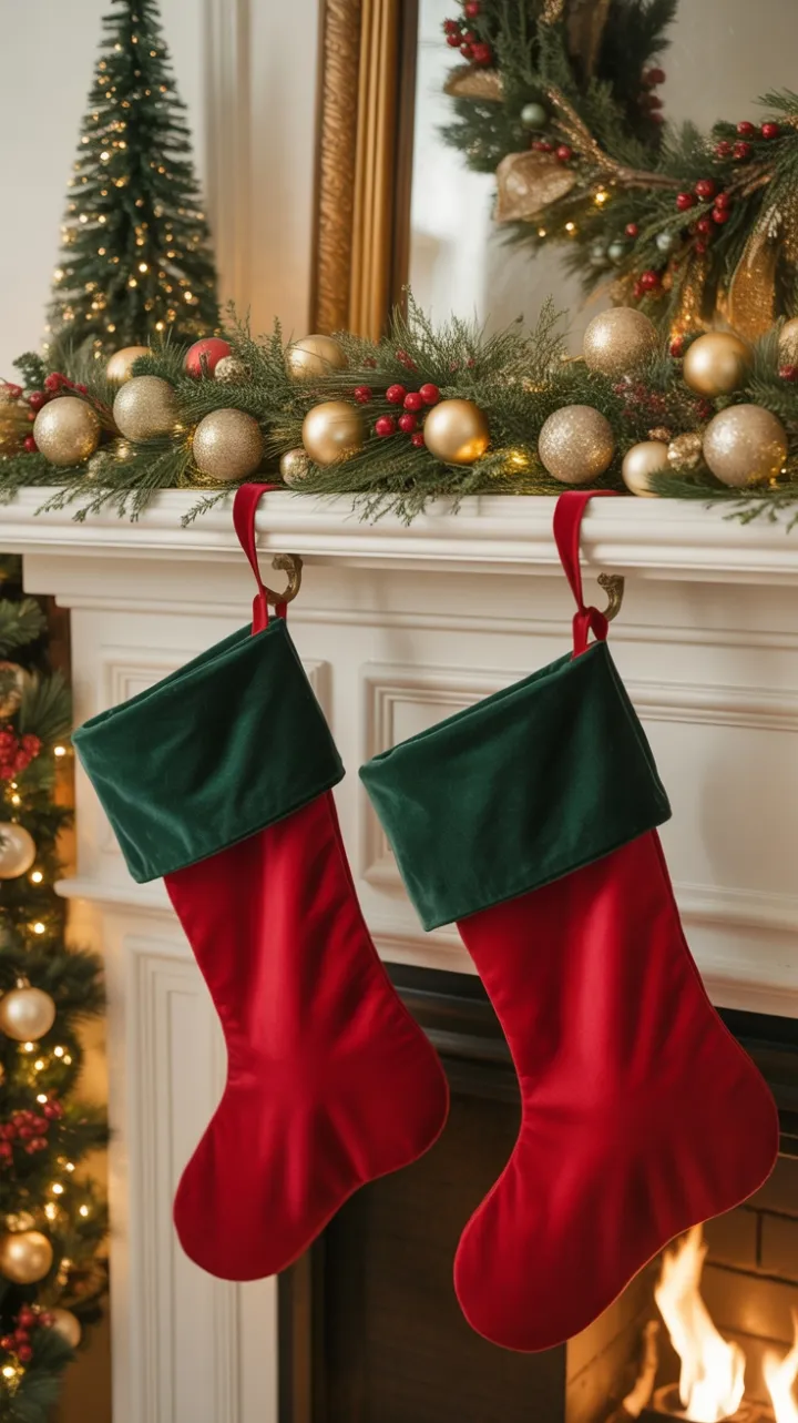Heirloom Holiday Mantel Bathed in Firelight