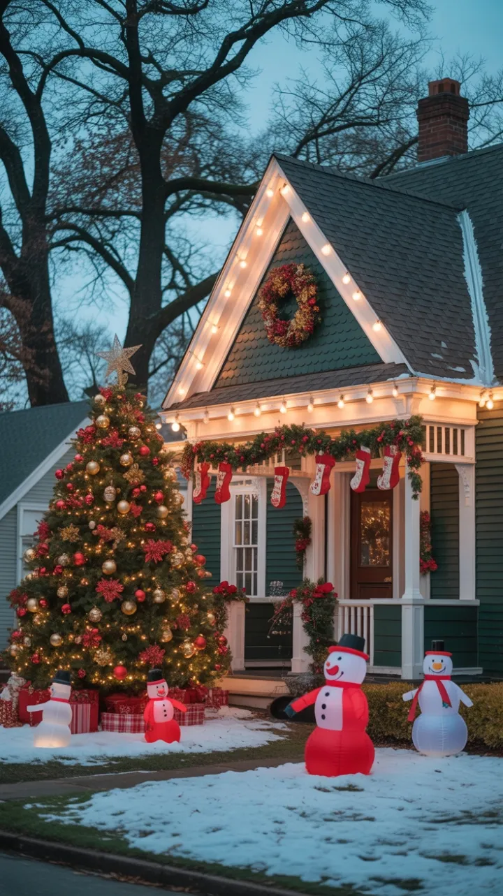 Sunlit Victorian Home Wrapped in Christmas Cheer